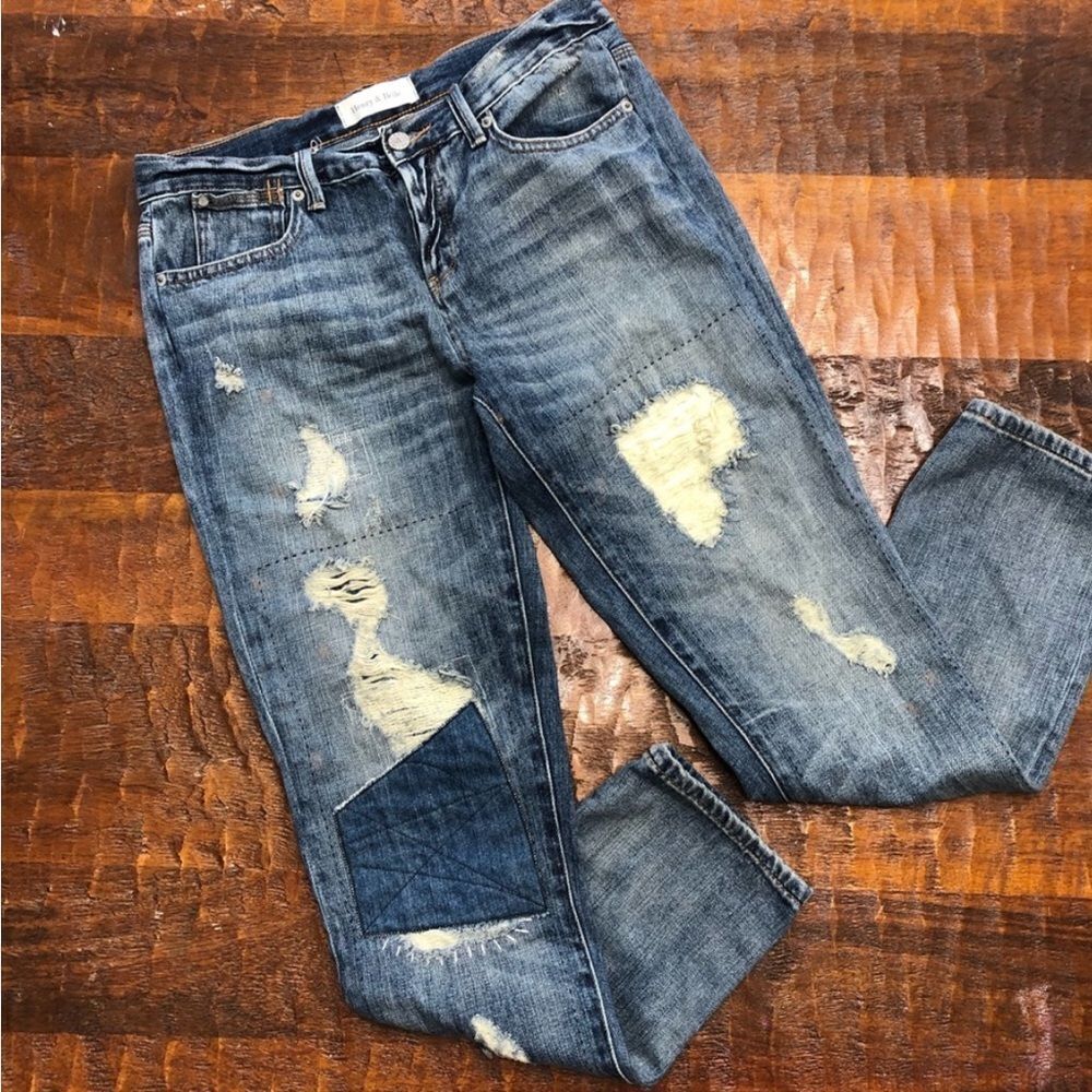 HENRY & BELLE PATCHWORK BOYFRIEND JEANS - Picture 14 of 15